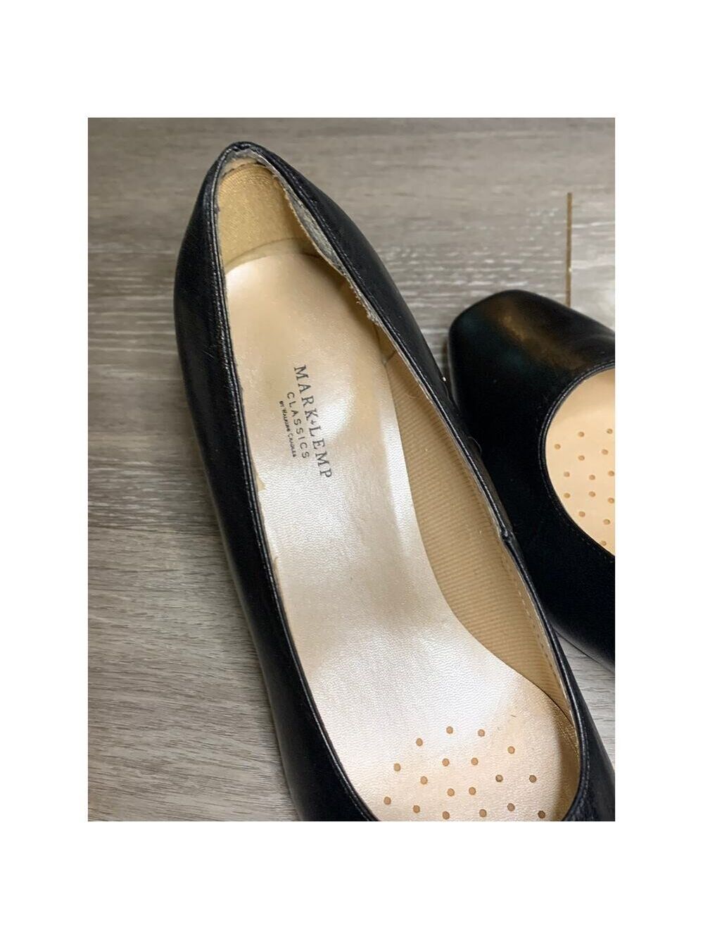 MARK LEMP Classics By Walking Cradles Women's Heel Leather Black Size 6.5 WW - Picture 6 of 10